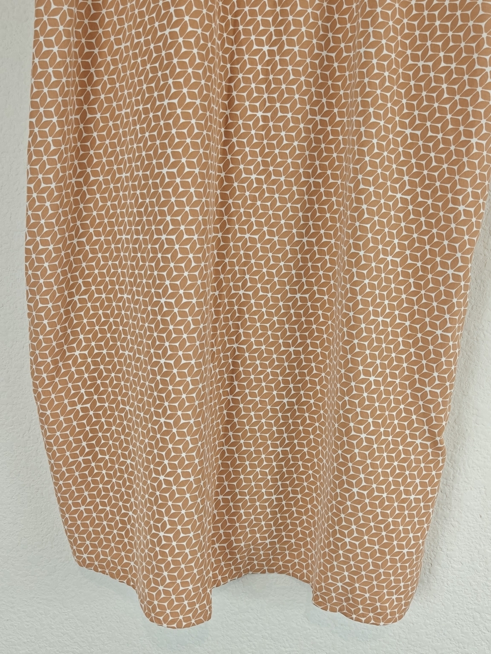 Abercrombie & Fitch Geometric Print Midi Skirt Side Slit Dipped Waist Tan Sz S - Picture 9 of 10